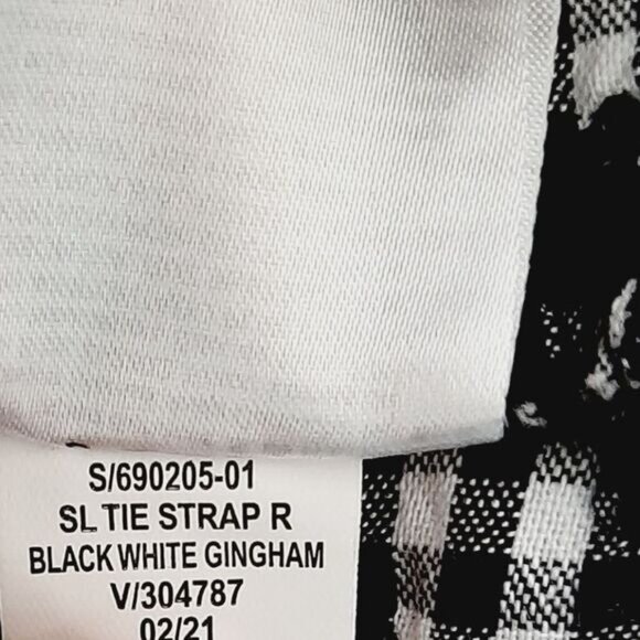 OLD NAVY | Tiered Gingham Swing Mini Dress w Pockets Babydoll Checkered B&W L P - Picture 14 of 16